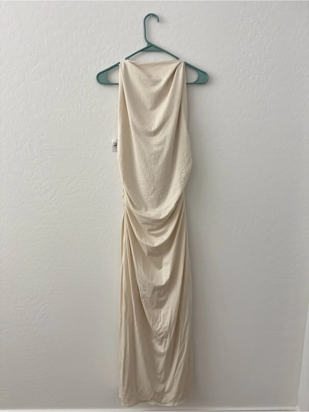 NWT Abercrombie & Fitch modal Cream Draped Cowl Maxi Dress